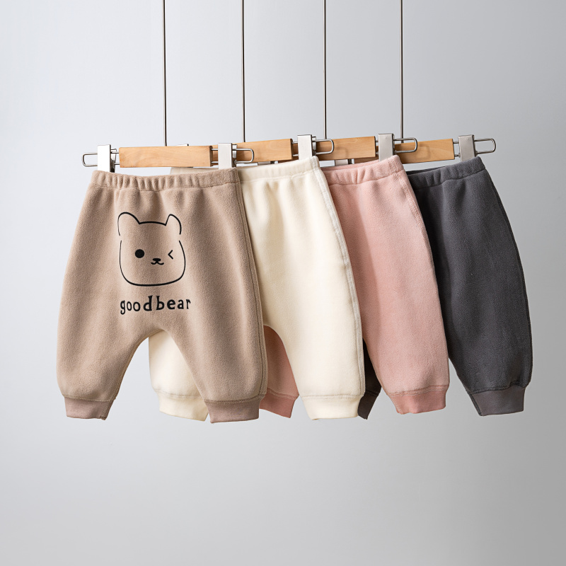 宝宝加绒保暖大屁屁裤冬季婴儿双面绒男女儿童宽松PP裤哈伦裤秋冬