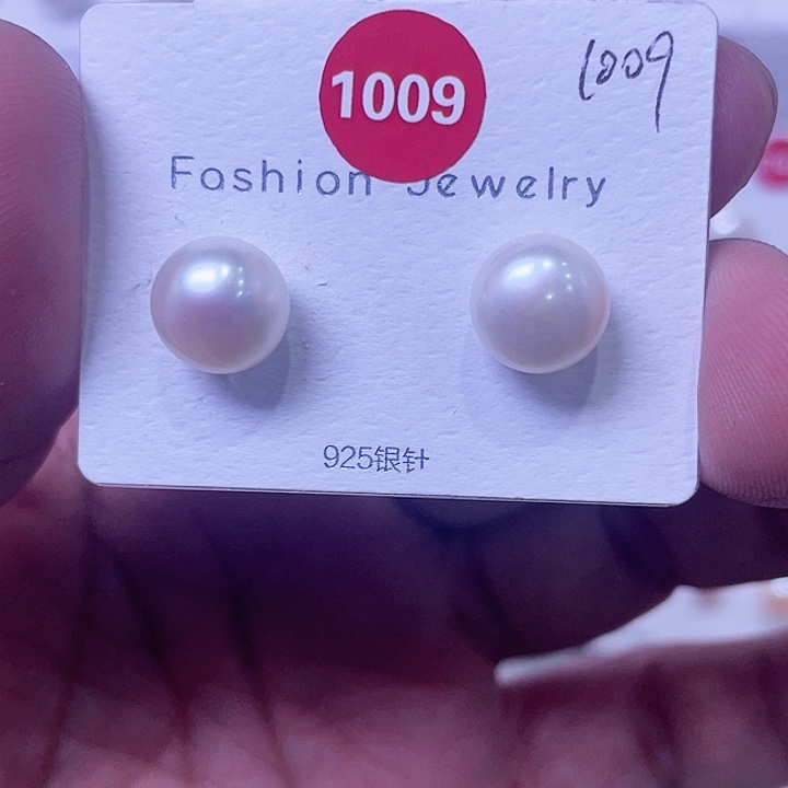 七***荷淡水珍珠耳饰银S925镶嵌