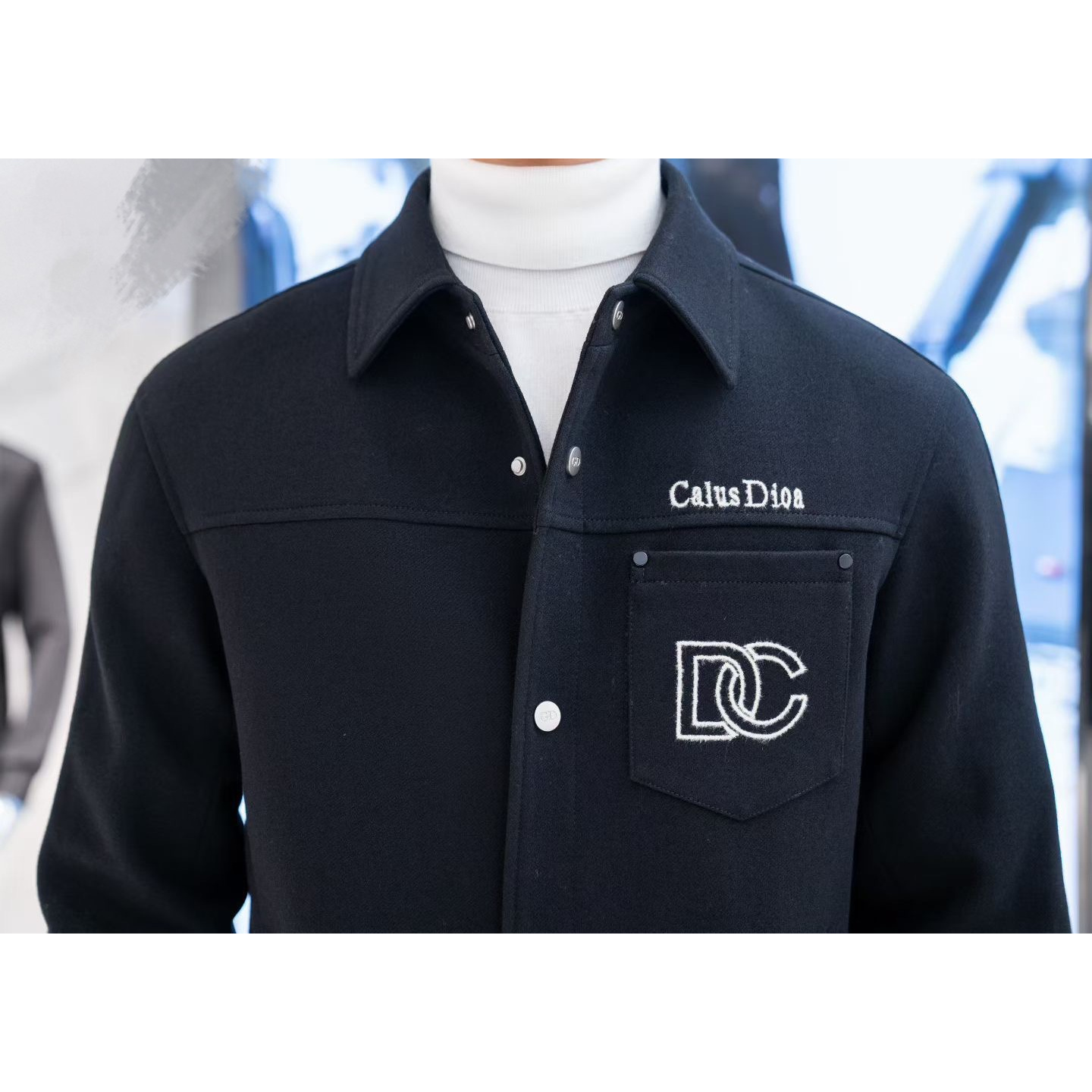 【名品汇】欧货秋冬新款时尚潮流帅气男士羊毛衬衫款外套