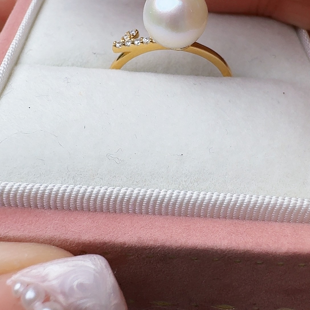 淡水珍珠戒指银S925镶嵌