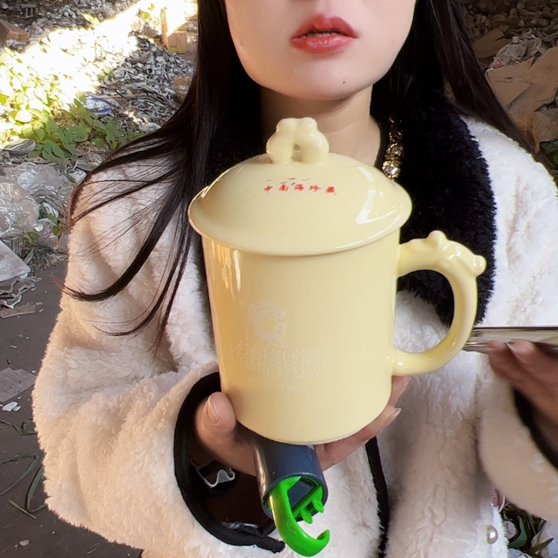 摆件陶景德镇黄xixi徽章办公杯