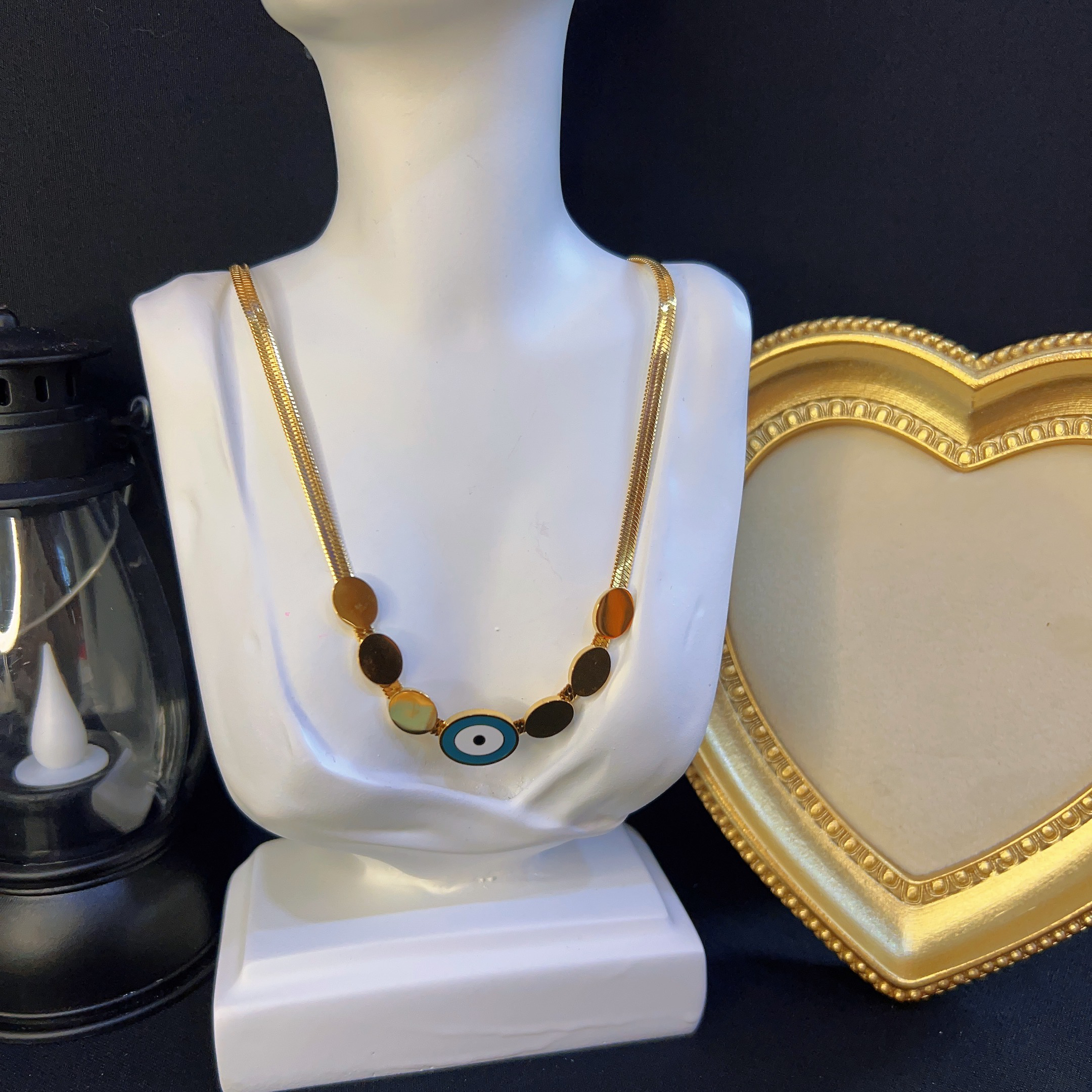 钛钢珐琅项链 哈尼西牧时尚百搭项链#0008435