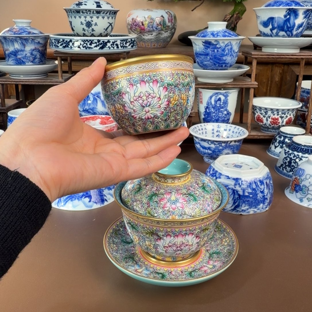 黑***长景德镇陶瓷手工手绘