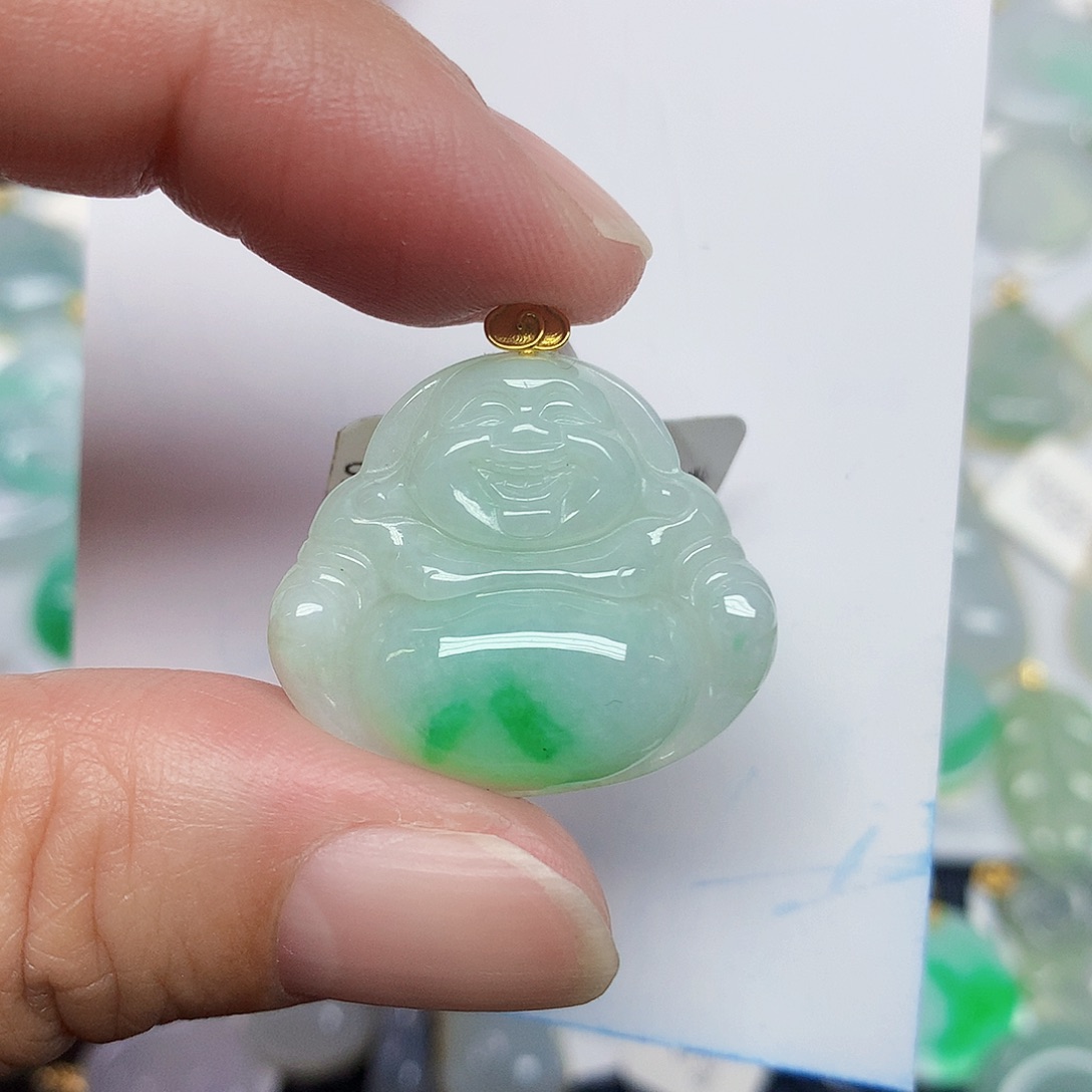 翡翠18K金镶嵌颈饰3467889