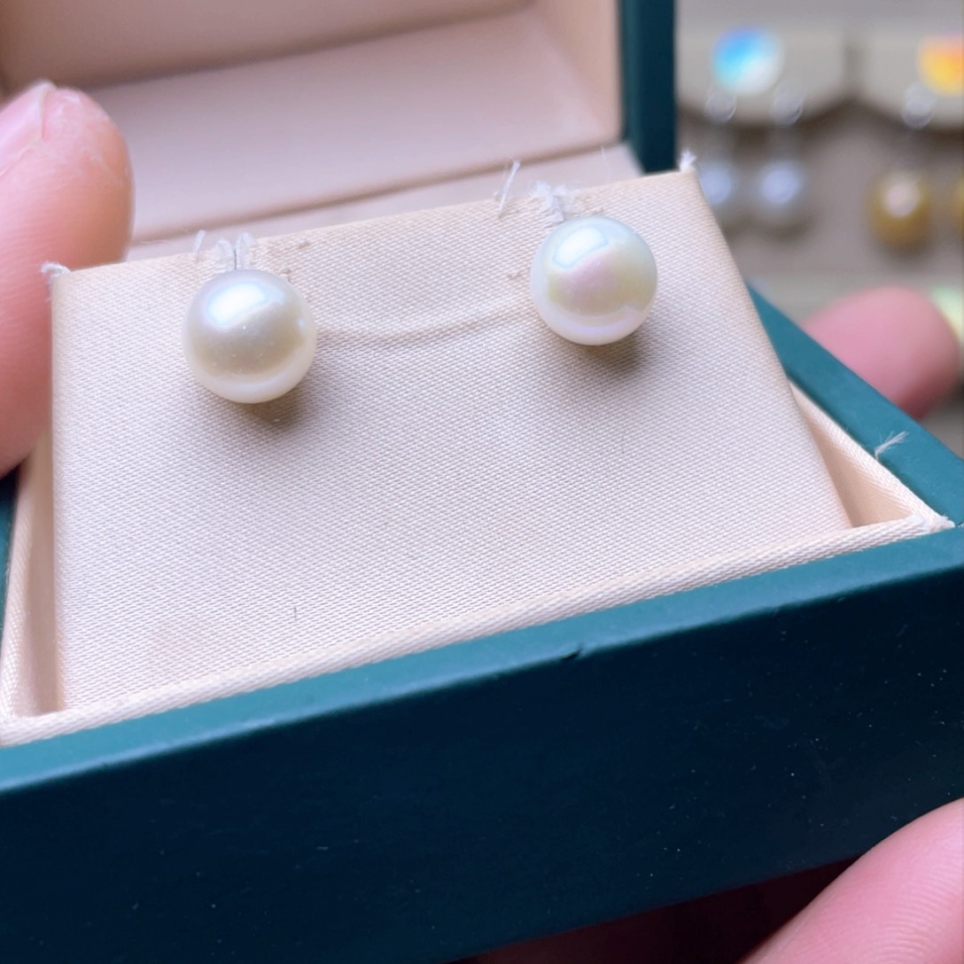 淡水珍珠耳环银S925镶嵌
