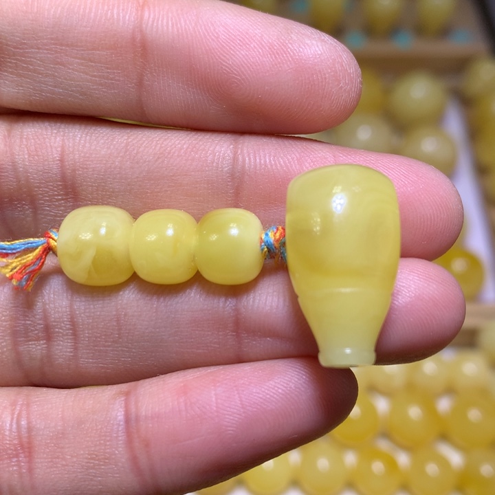 蜜蜡裸石未镶嵌天然俄料黄白花蜜蜡套装8.5-11.5