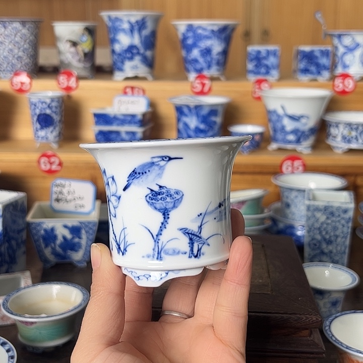 墨奈手绘陶瓷花盆