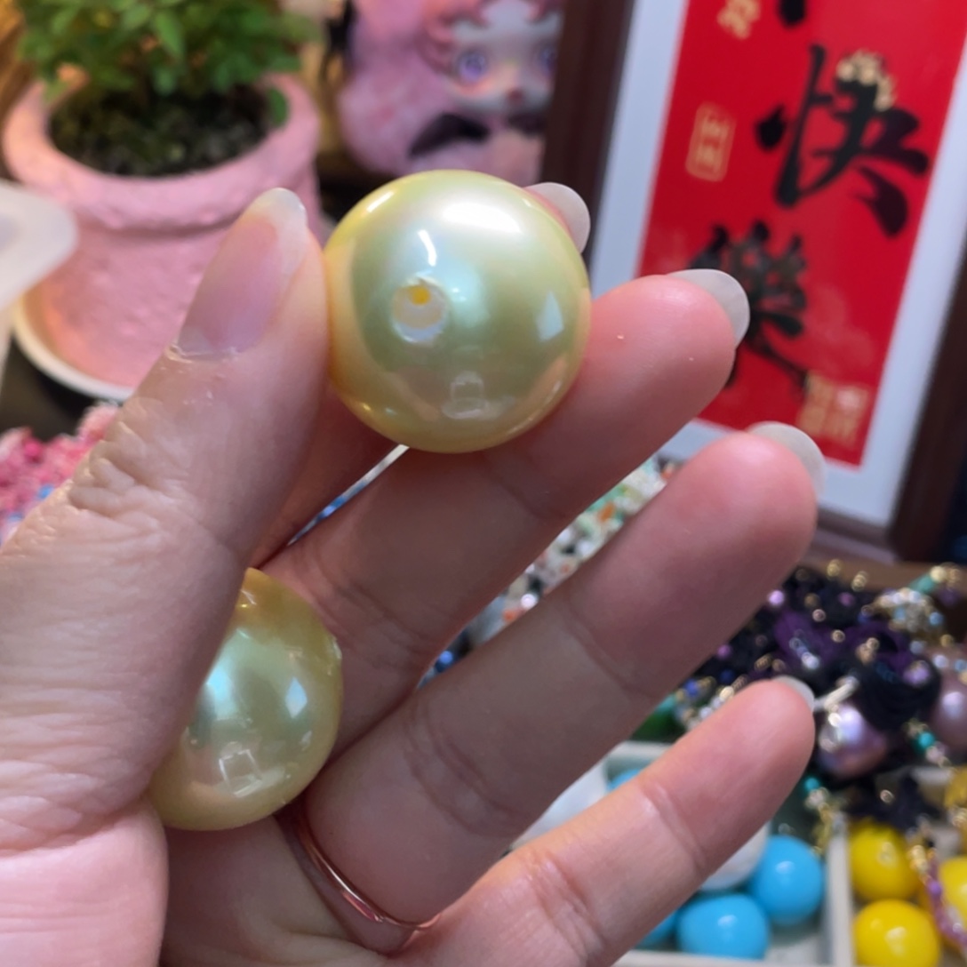 27mm茉莉 瑕 脸珠半成品