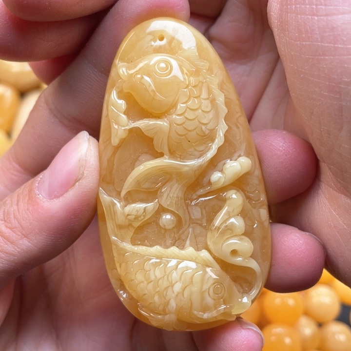 蜜蜡裸石未镶嵌蜜蜡吊坠