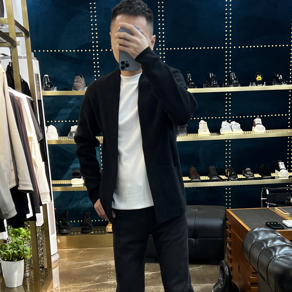 305178秋季男士简欧老钱风羊毛混纺高感绒面休闲无扣开衫