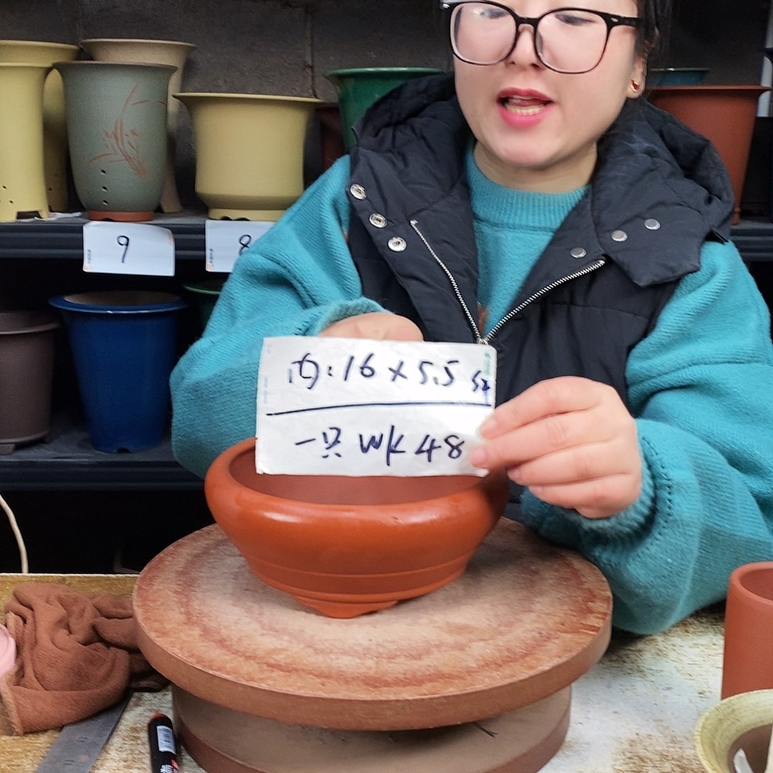 紫砂一只花盆货号WK48