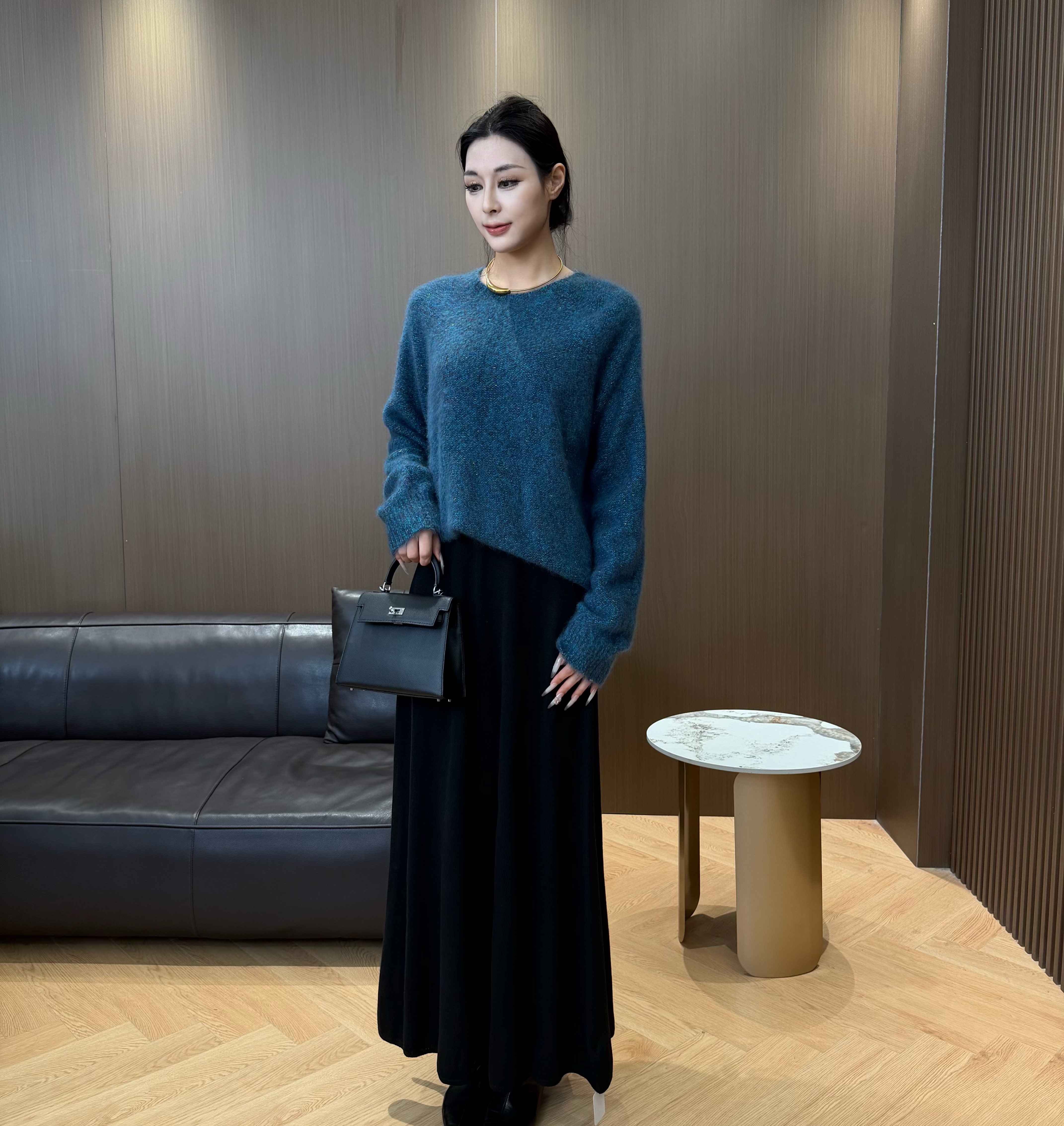 【定制款】2025新款高颜值百搭显瘦松紧腰针织半身裙F359-SZ9141
