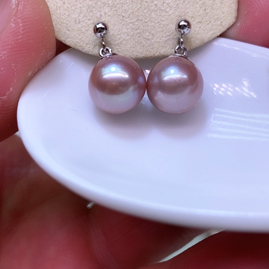 银S925镶嵌淡水珍珠耳饰