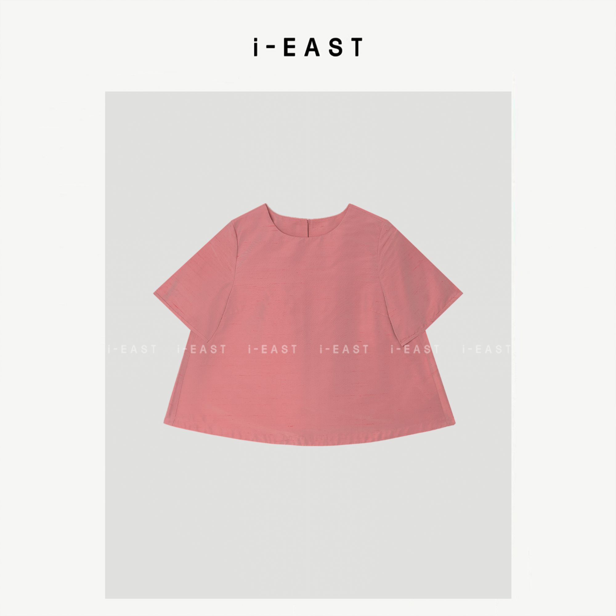 i-EAST 禅意茶舍~夏季极简高级感短袖上衣-5X SY8902