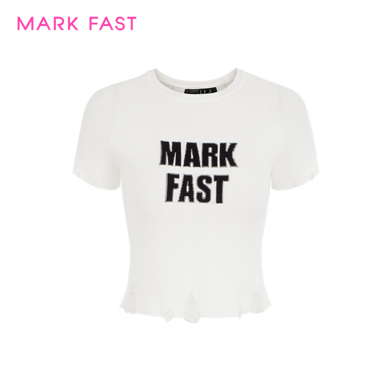 MARKFAST设计师品牌女款短款针织套头衫M1FCW02190