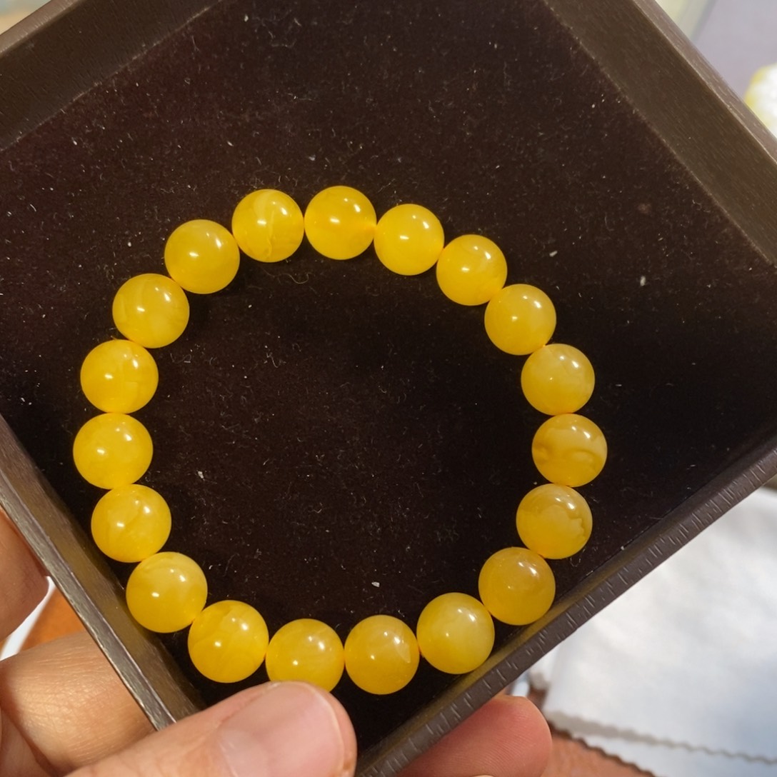 琥珀裸石未镶嵌10mm焦皮同料手串