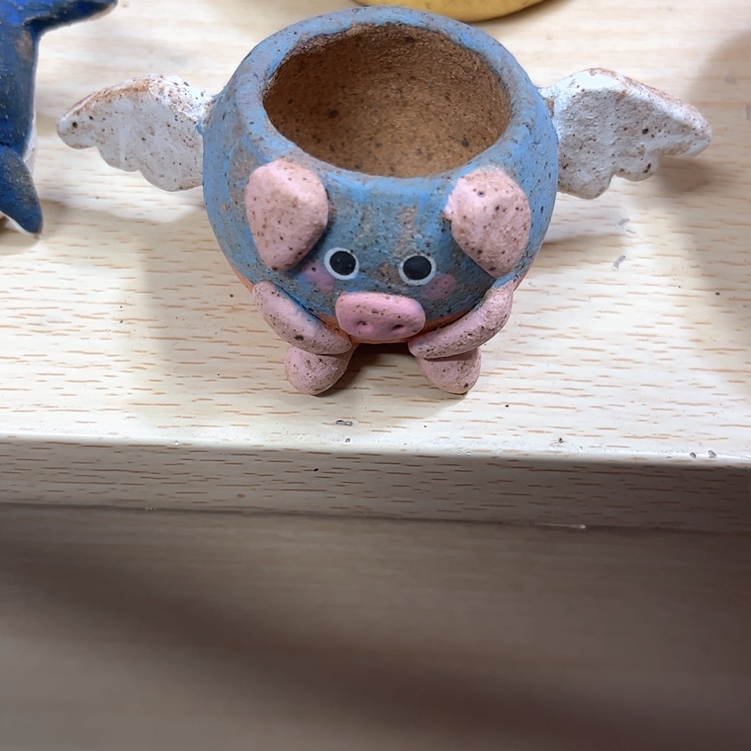 泥塑古镇炻陶花盆