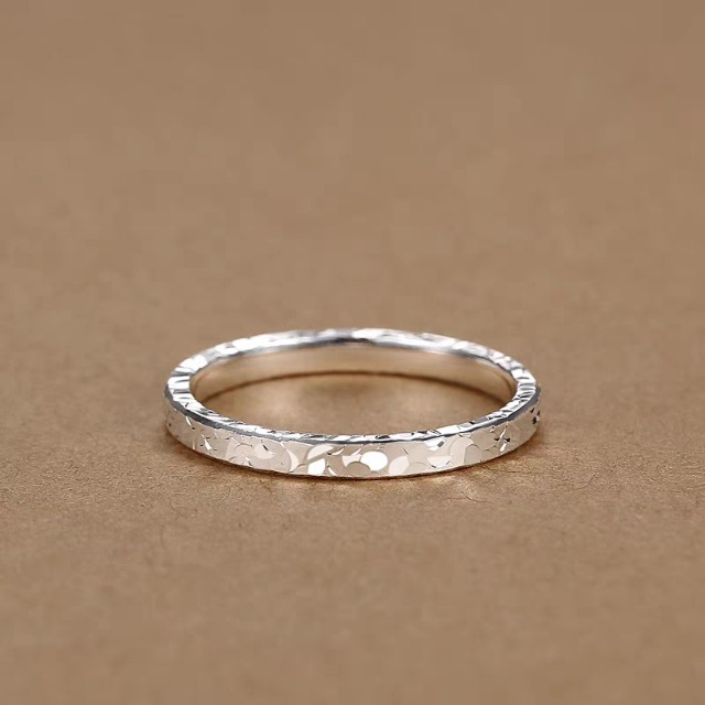 足银戒指  碎冰冰闭口指环轻奢小众女生可送女友