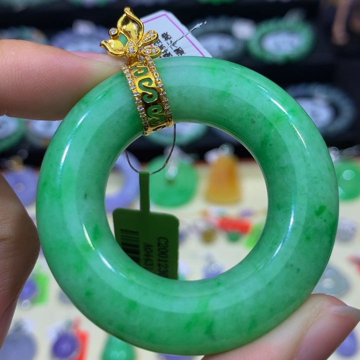 翡翠18K金镶嵌手链翡翠