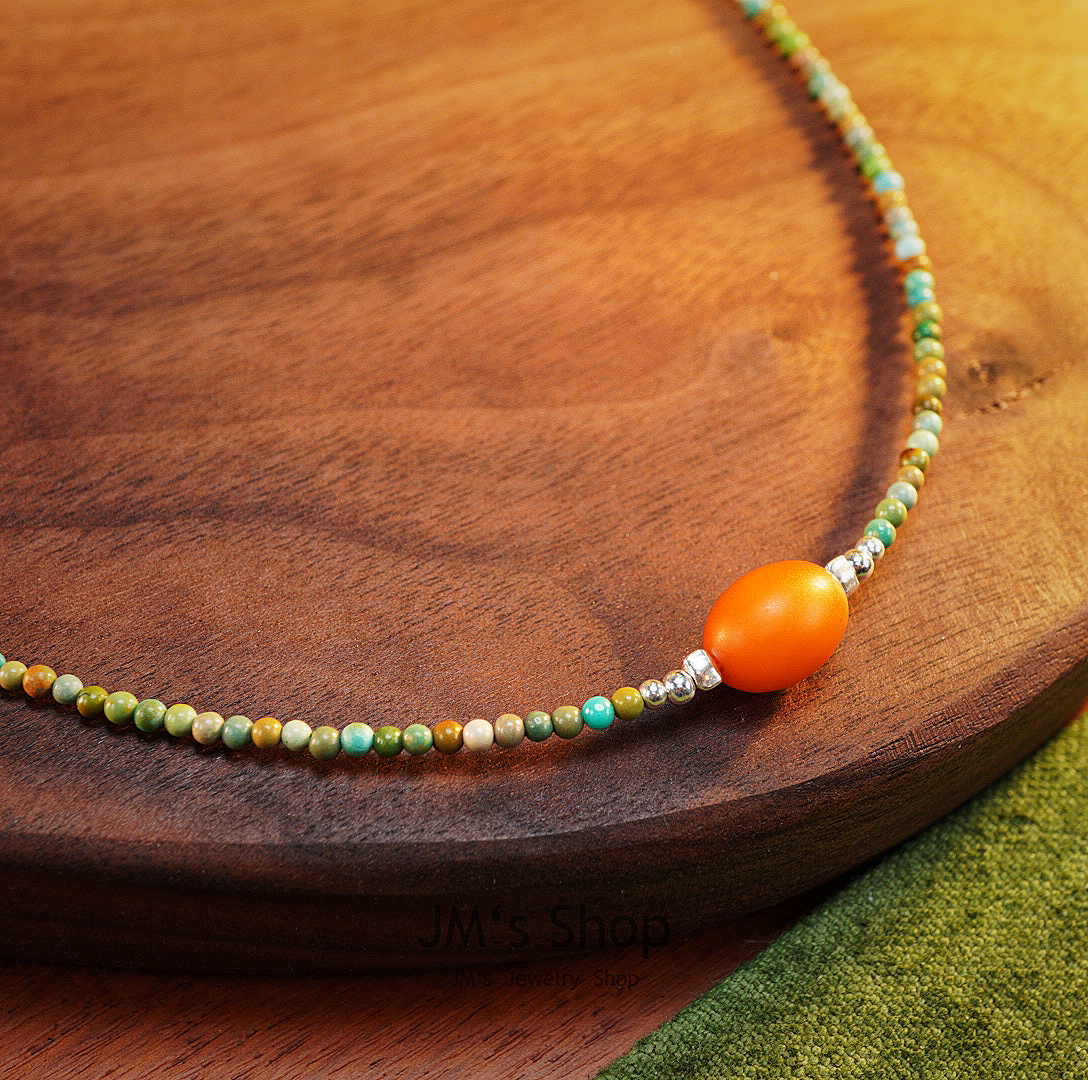 坠链均925银 【街末】原创设计手工定制手作复古彩色小米珠做旧项链