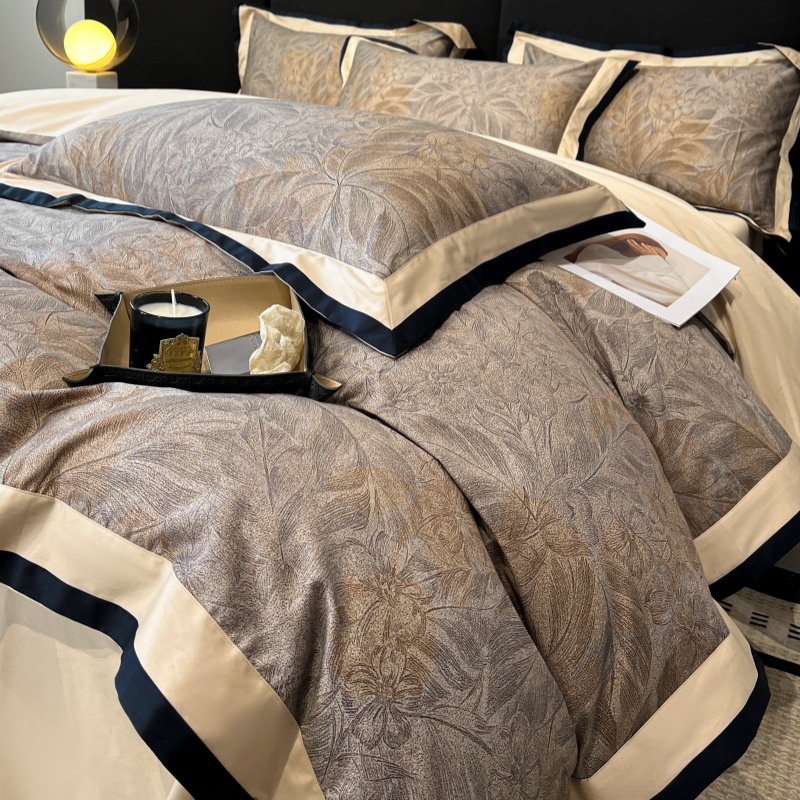 水星高端系列家纺轻奢风160支纯棉四件套全棉被套床单床笠裸睡高