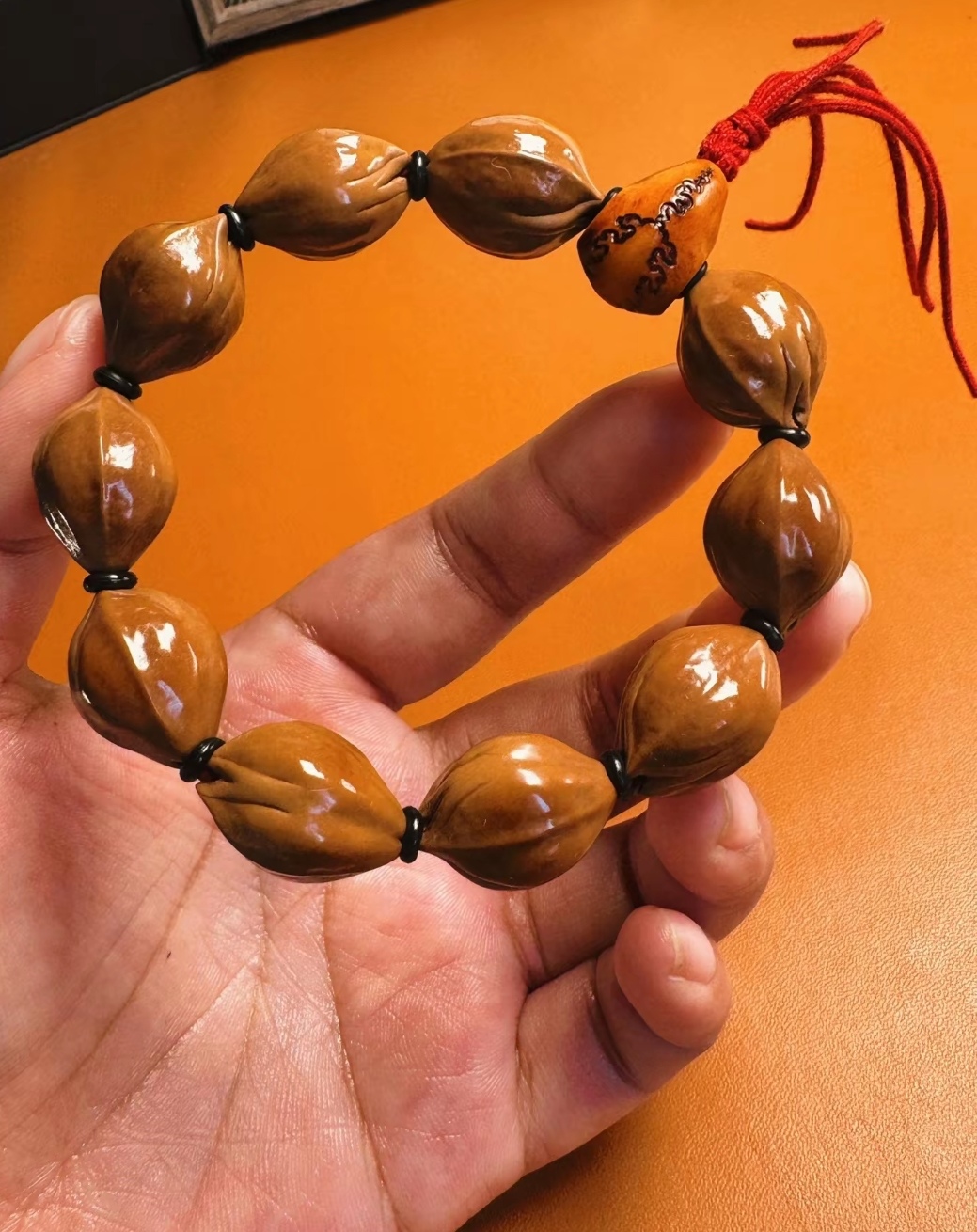 三面佛原生态全尺寸梅林橄榄核铁核手串