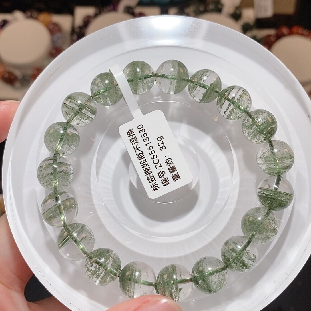 水晶手链未镶嵌F千层绿幽灵10.5