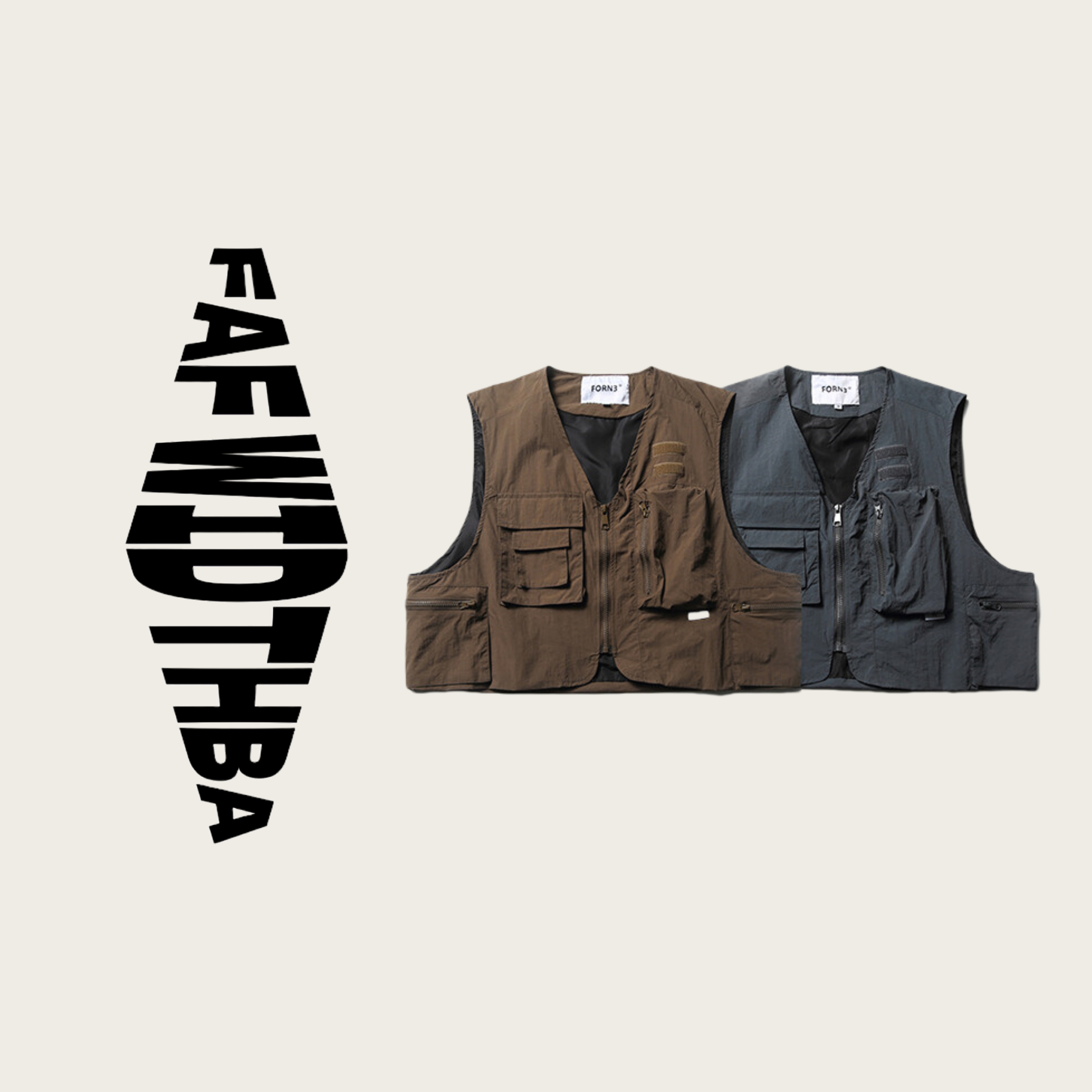 N368 纯色户外机能工装马甲日系复古大口袋无袖上衣马甲