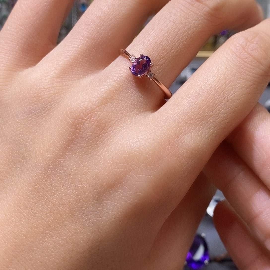 紫晶戒指银S925镶嵌11111