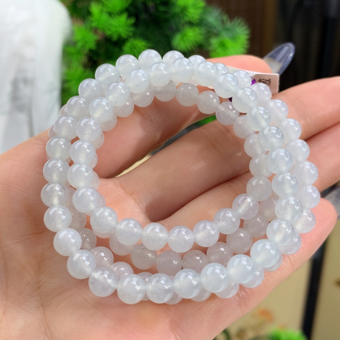 翡翠手链未镶嵌冰胶白月光乌鸡项链卡6.1m m