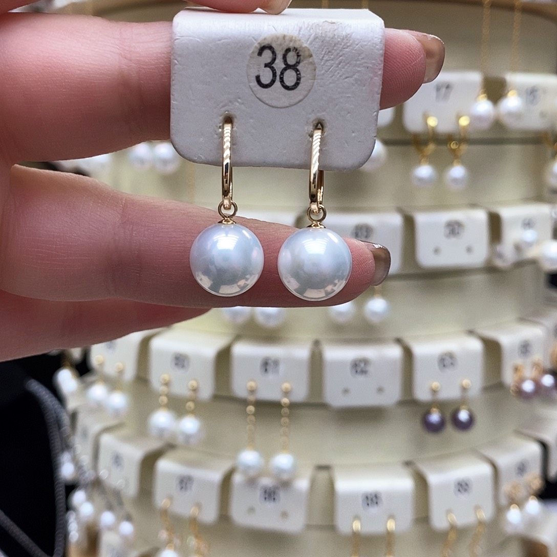 淡水珍珠耳饰18K金镶嵌