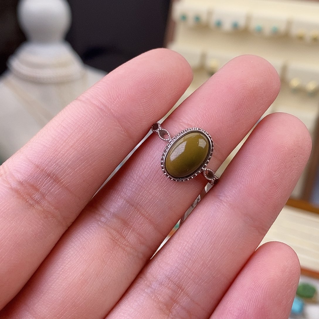 绿松石戒指银S925镶嵌