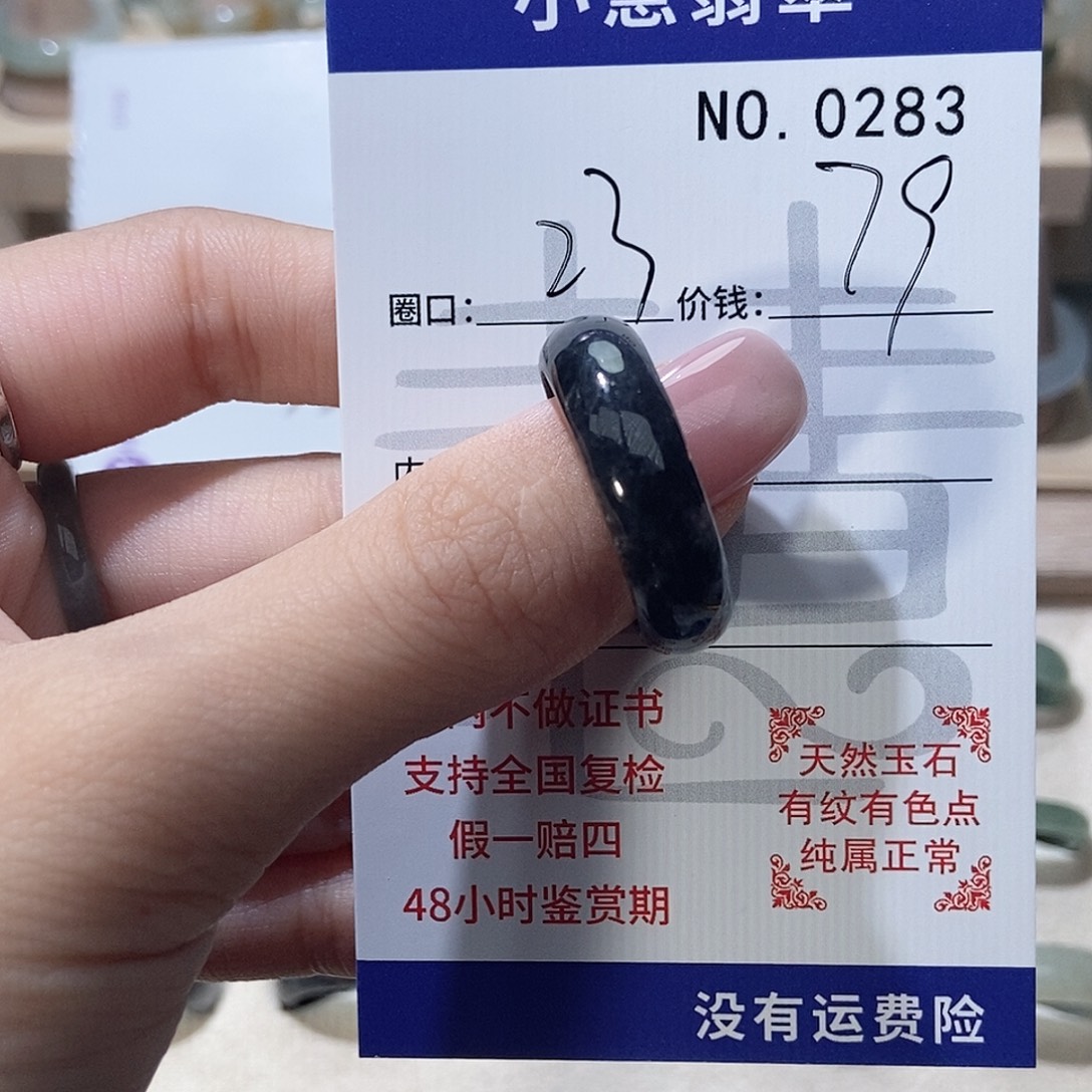 翡翠未镶嵌戒指0283
