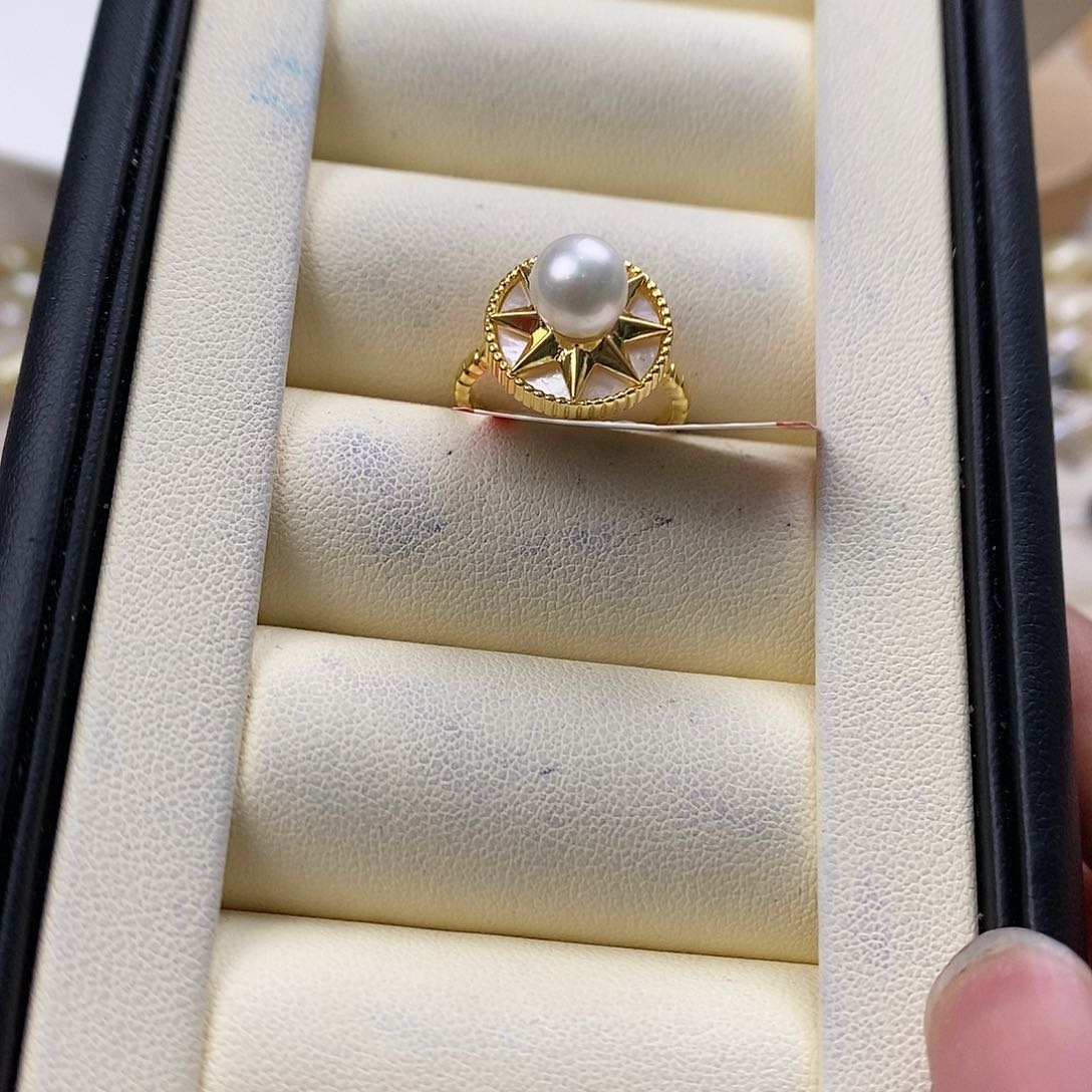 海水珍珠戒指银S925镶嵌