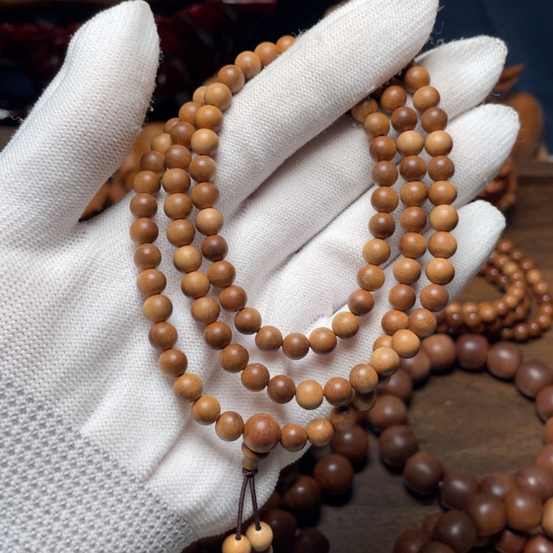 檀香木手串/手链老山檀黄色06多圈