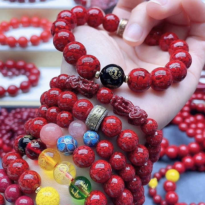 天然辰砂晶体沙卡12的双守护蛇的生肖