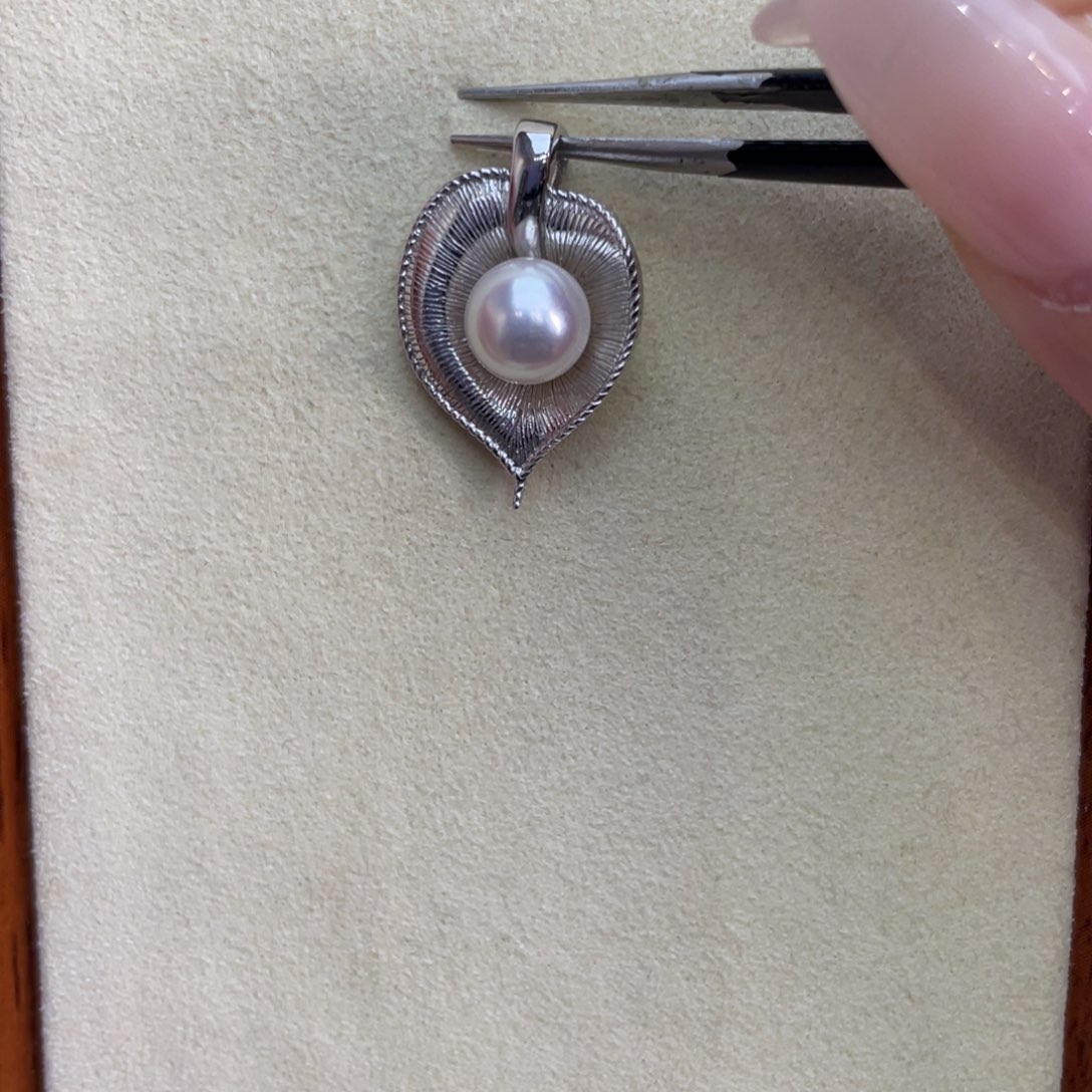 海水珍珠银S925镶嵌吊坠(不含链)