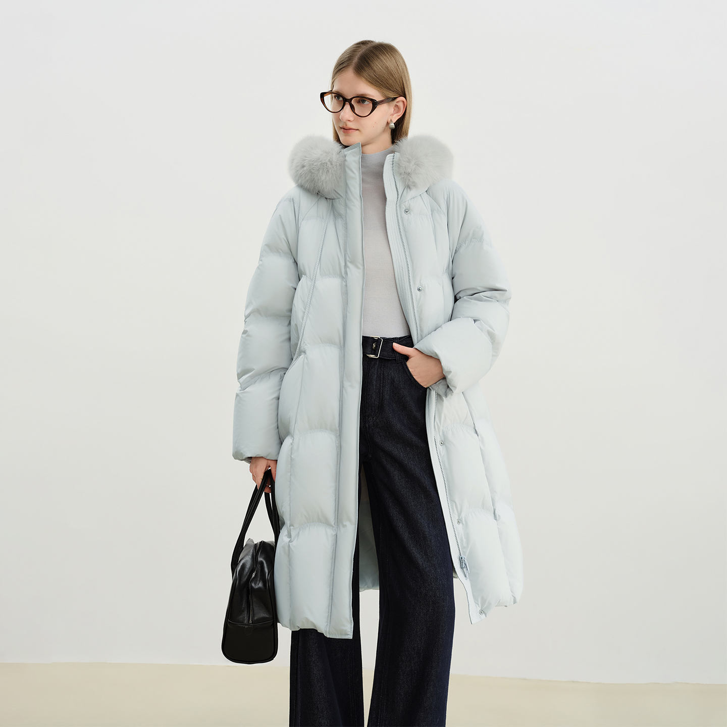 自巧巧绒lightwarm 小个子90绒羽绒服加厚狐狸毛领外套25ZQ94005