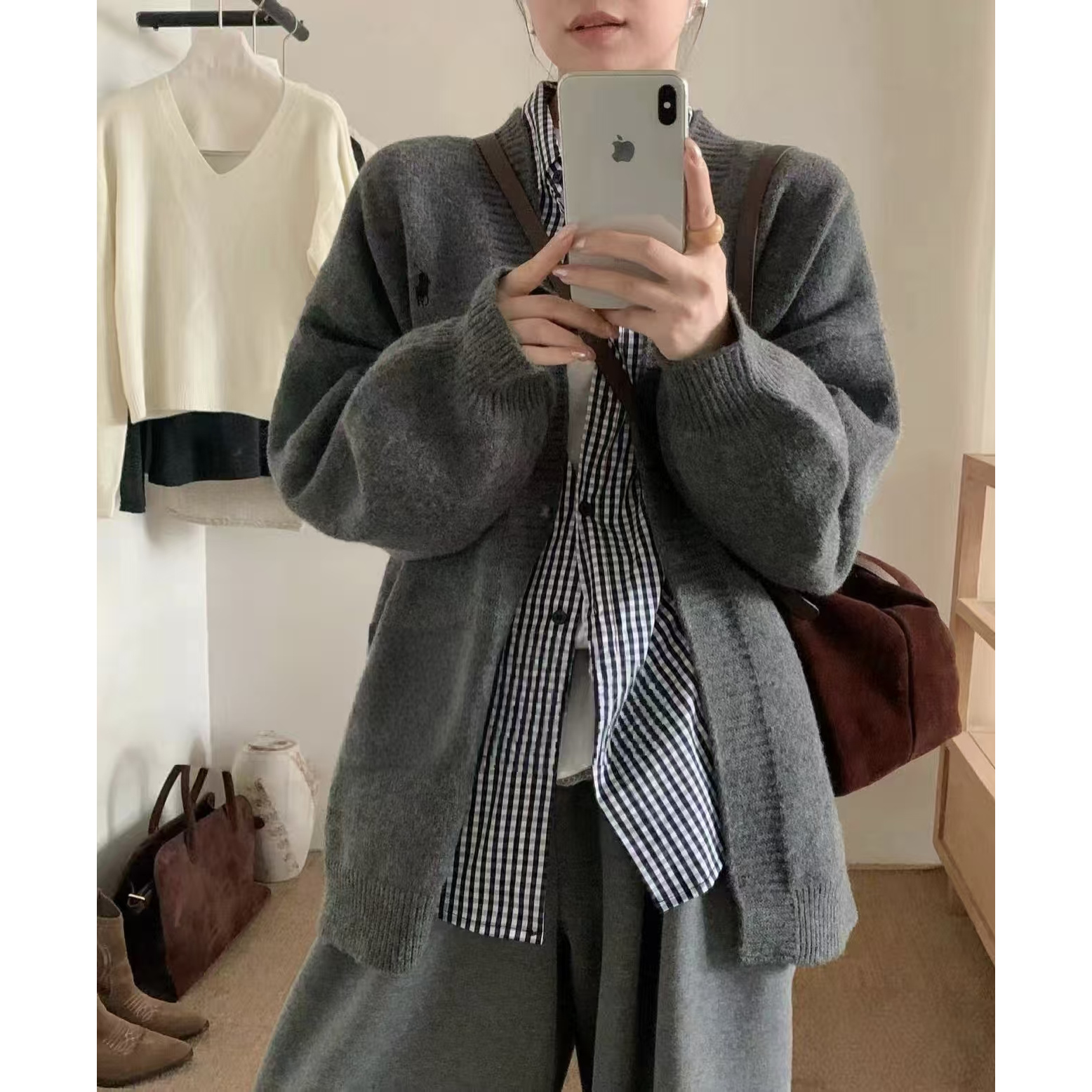 【针织开衫 10色男女同款】天花板级新款慵懒中长款百搭针织开衫