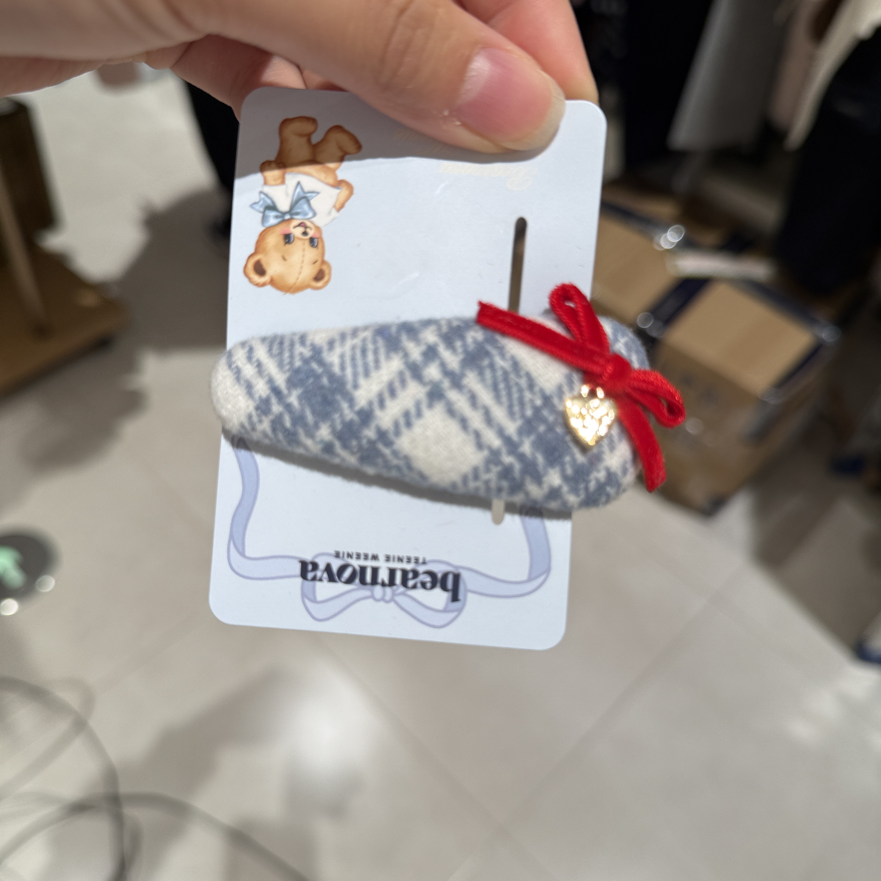 TEENIEWEENIE bearnova发夹25冬时尚百搭法式配饰发夹YTAZ25FTY1B