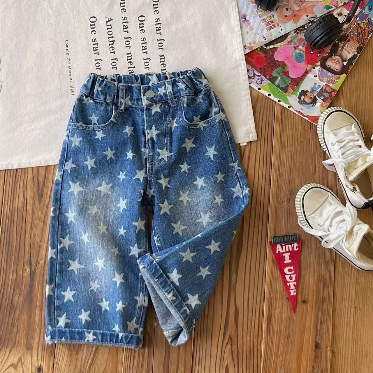 *2095【满天星】春秋时尚休闲百搭帅气儿童牛仔裤