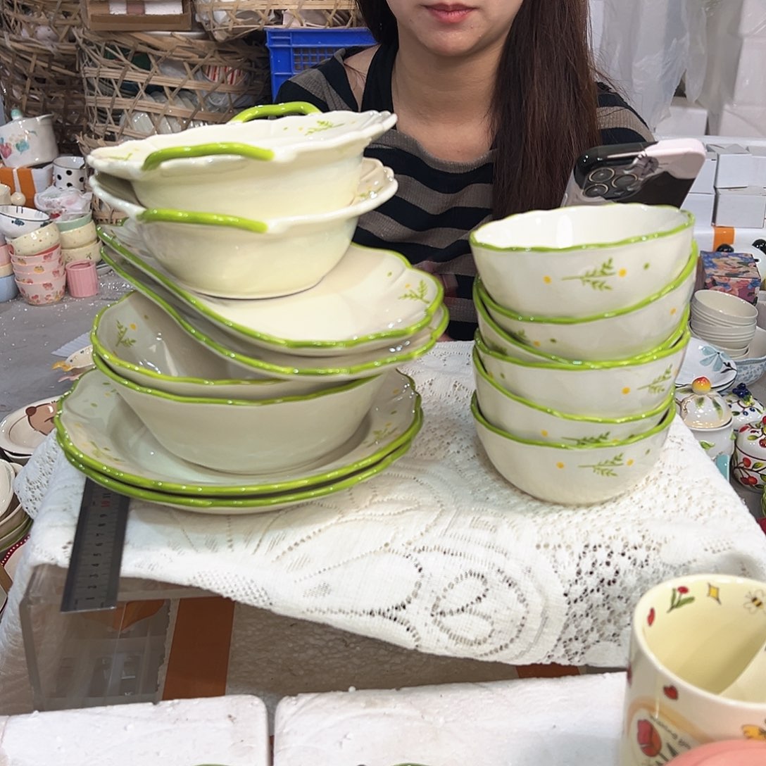 潮州陶瓷工厂微瑕14件套