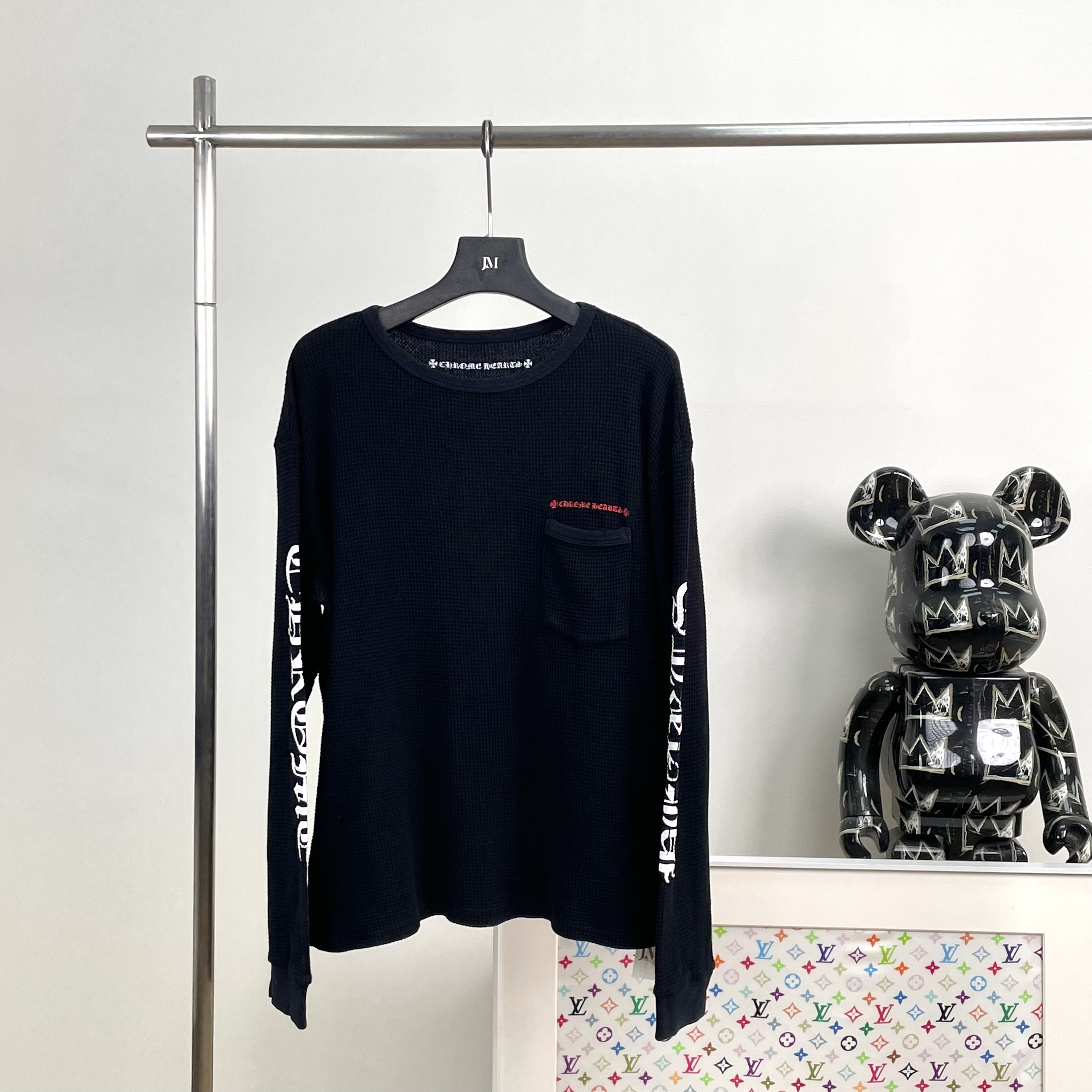 99新 Chrome Hearts/克罗心 2874 /双臂梵文背后涂鸦华夫格T恤