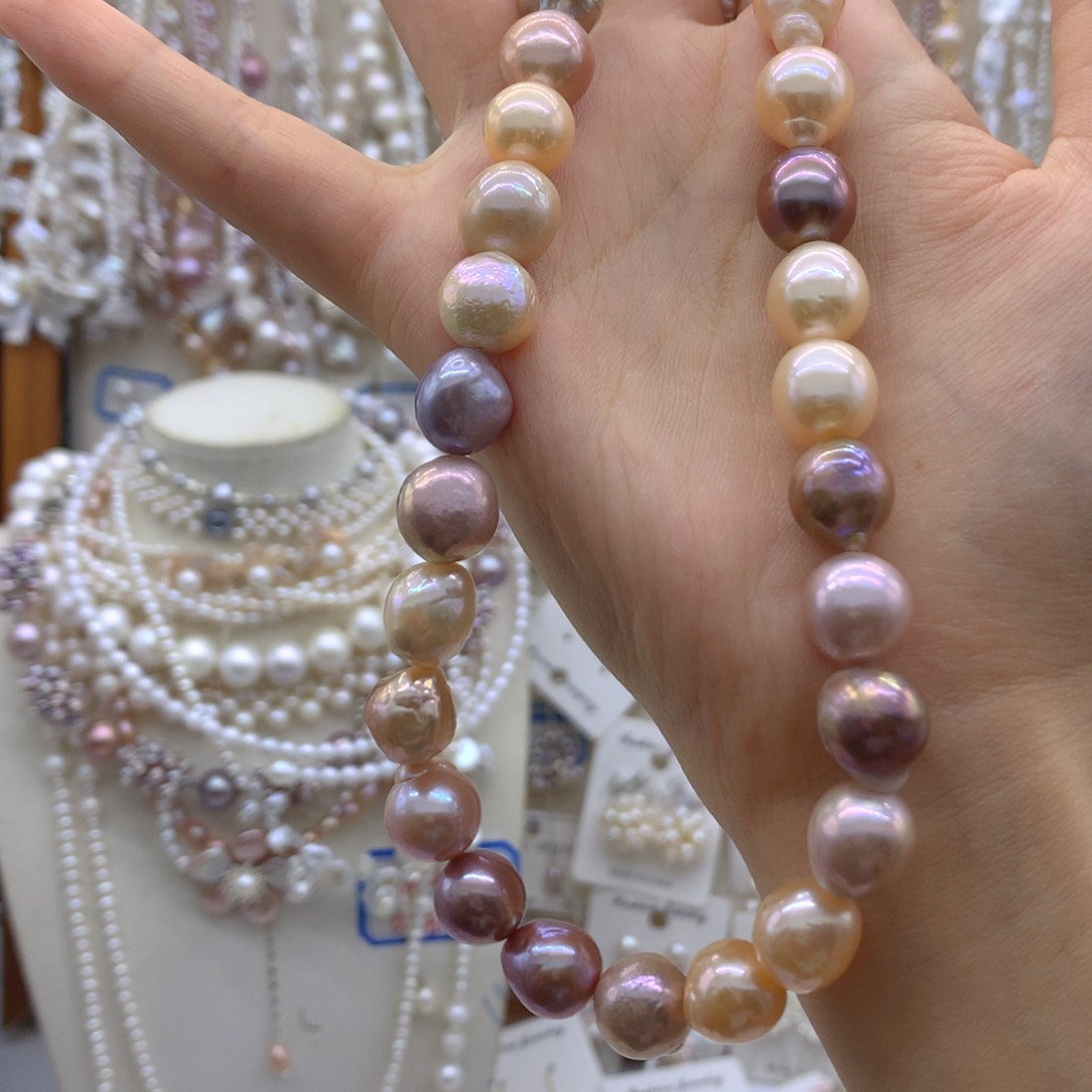 流***星合金淡水珍珠耳饰项链