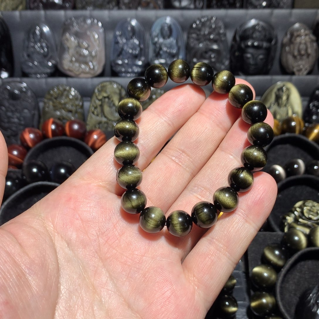 黑曜岩未镶嵌手链予****g