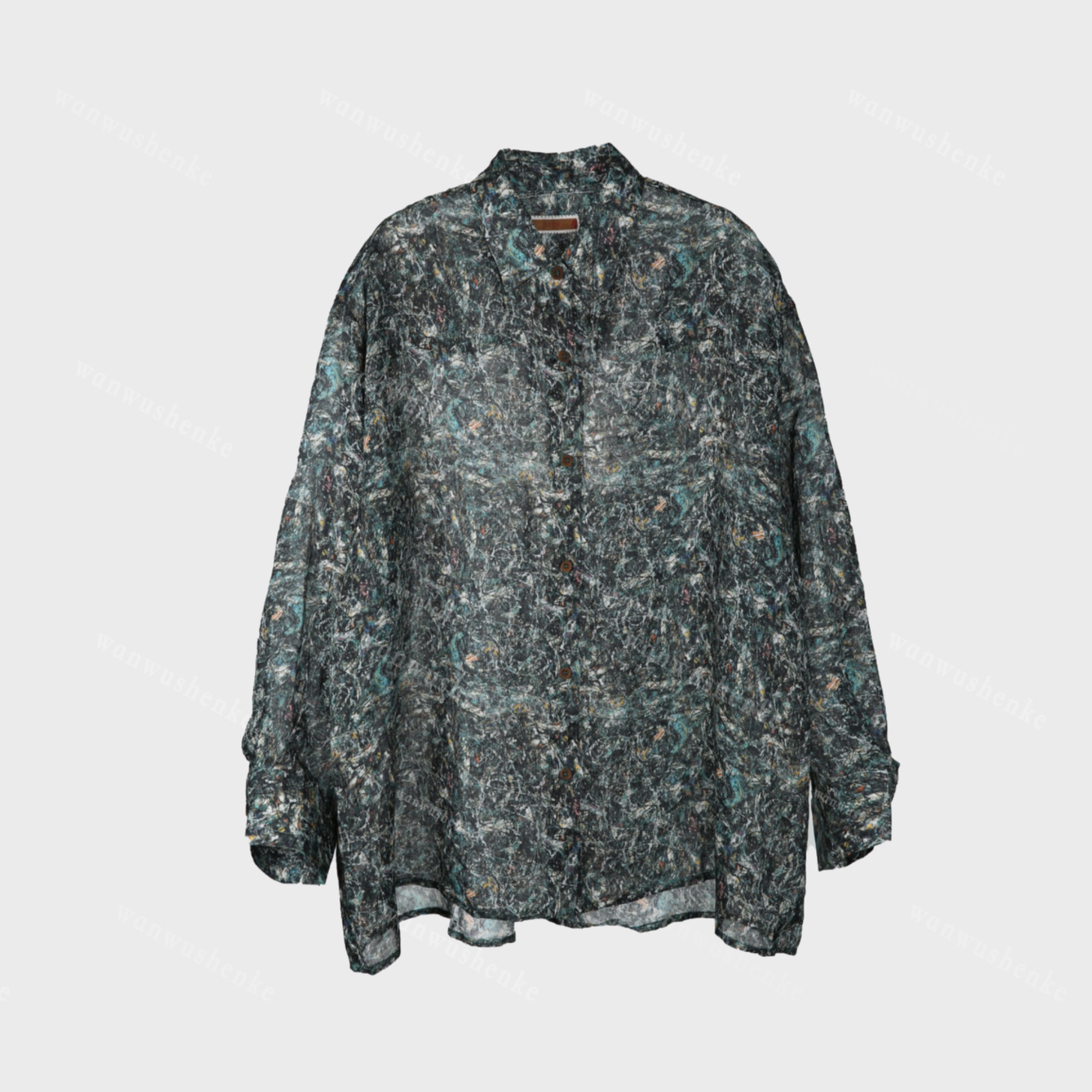 万物身客 垒603 印花苎麻衬衫碎花文艺上衣女