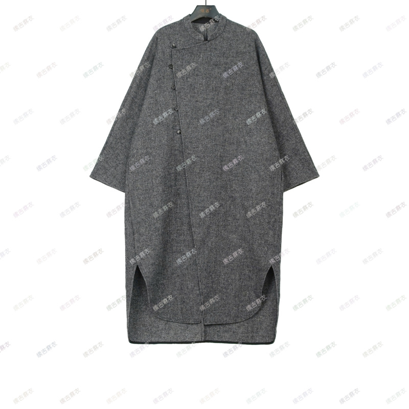 原创设计24-1599【墨池影】复古宽松休闲设计感大衣