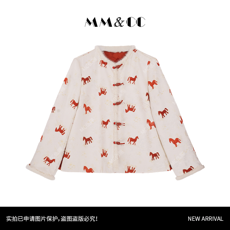 【马到成功】双面穿新中式冬棉服改良轻国风提花棉外套MCGMF2339