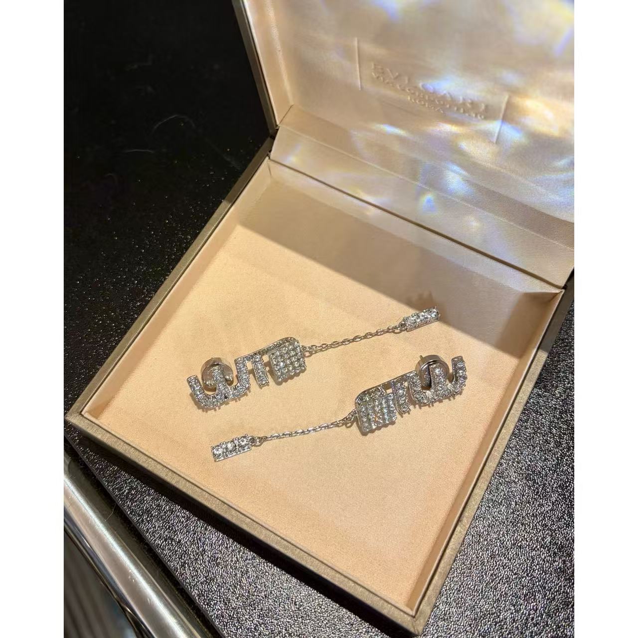 铜合金锆石耳饰 B1358 满锆流苏耳环