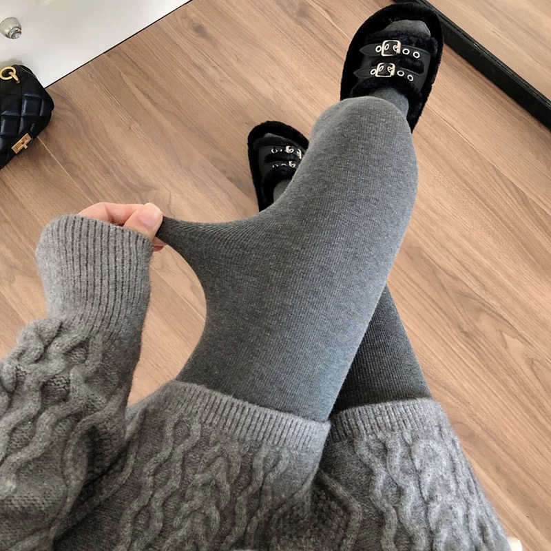 210g连裤袜微压显瘦打底裤袜抗菌女外穿秋冬加绒提臀打底裤#8385